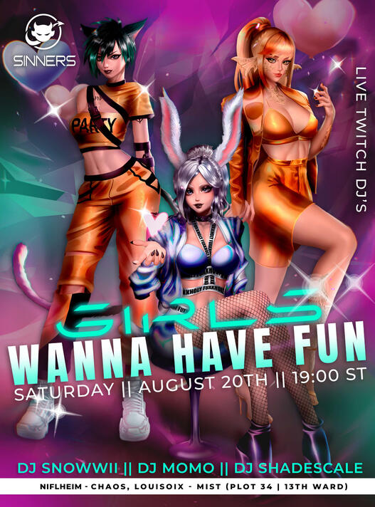 Flyer design "Girls Wanna Have Fun"